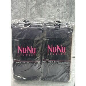 Nu & Nu Legwear Dark Grey Opaque Tights With Spandex Sz 4'10"-5'4"  6 Pairs